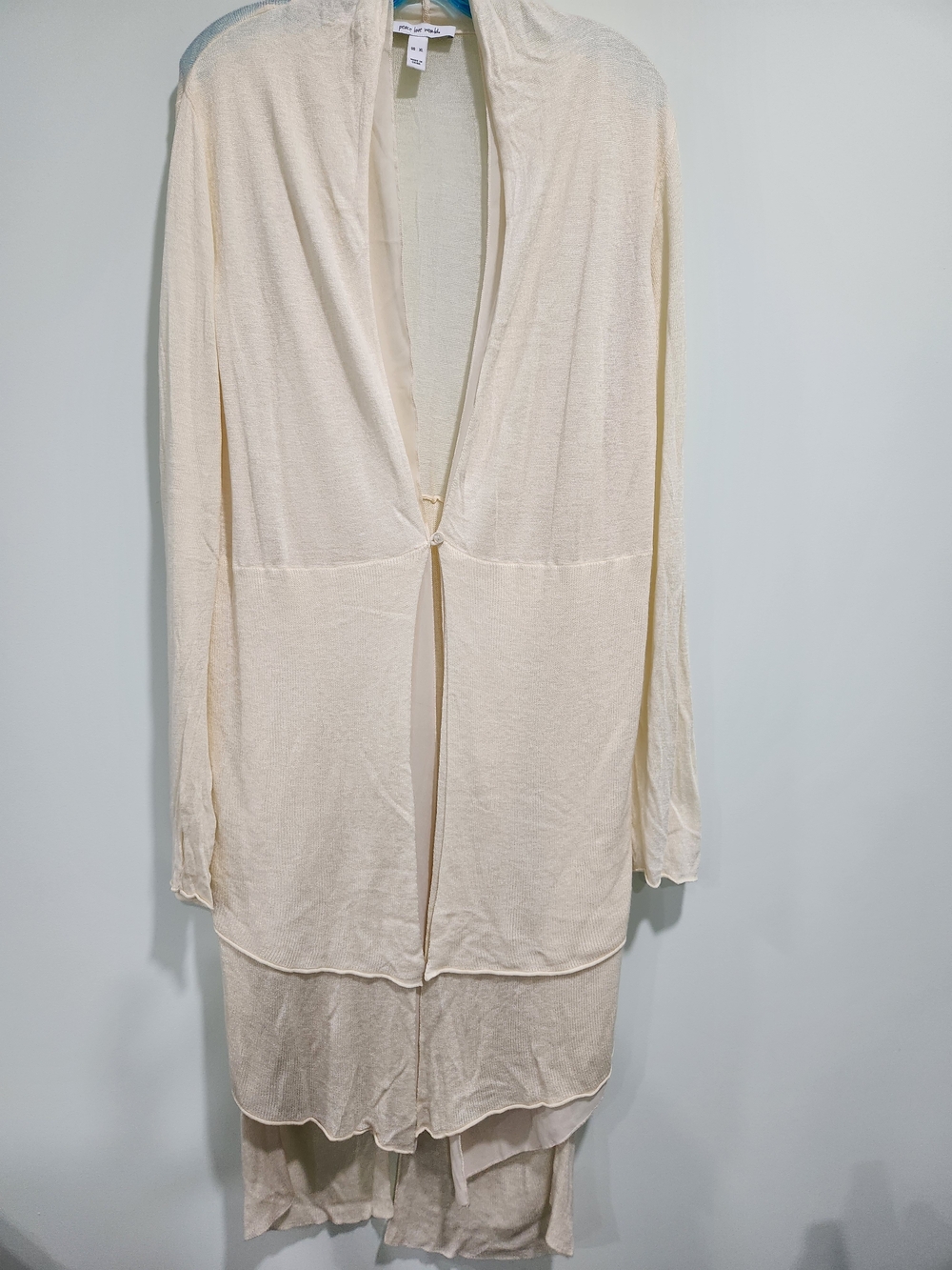 Peace Love World Cream Lightweight Open-Front Kimono Robe